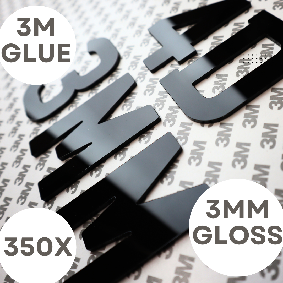 Wholesale Number Plate Letters - 3D 4D Gel & Acrylic Digits 3mm 5mm