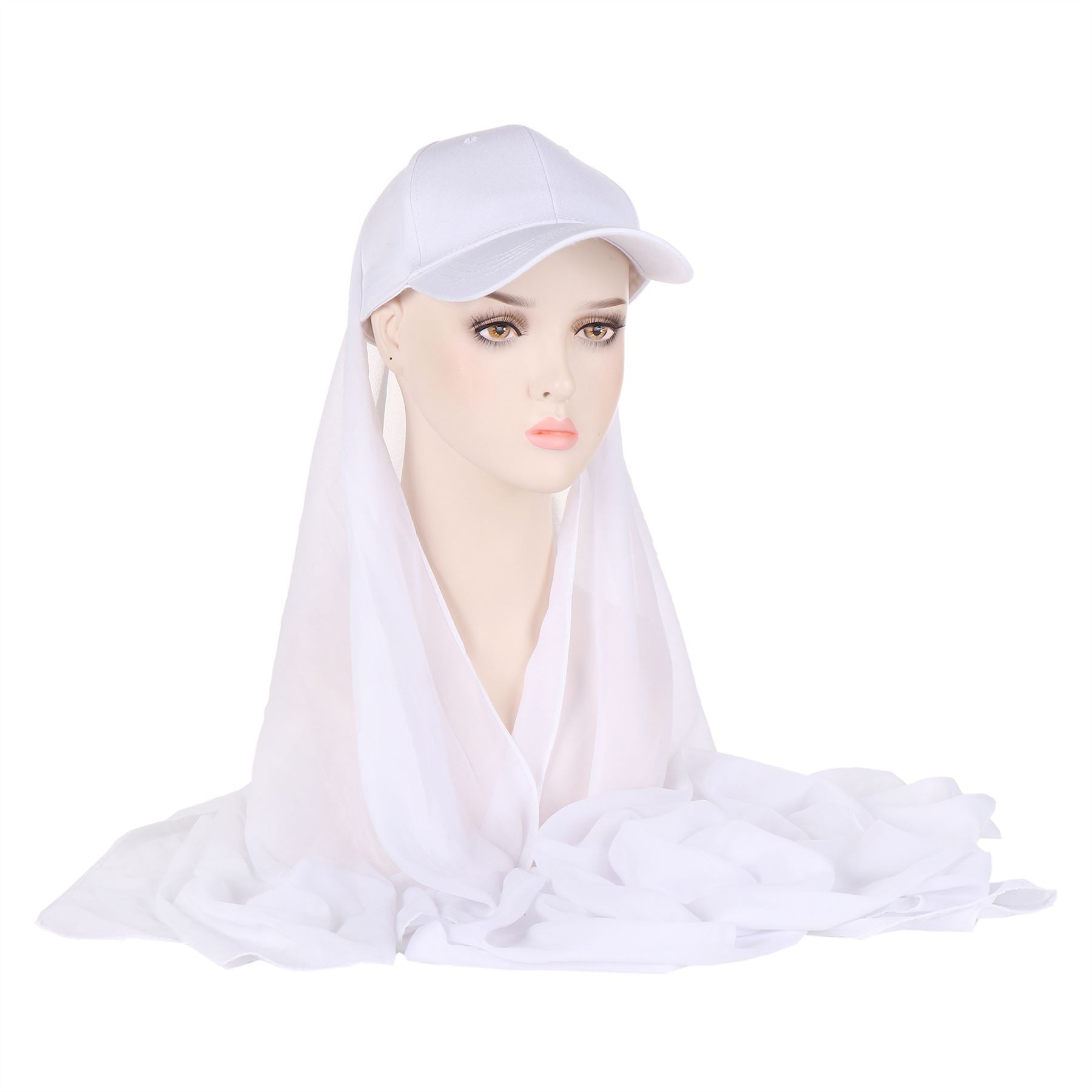 Sports Hijab With Baseball Cap Integrated - Sun Visor Hat Scarf