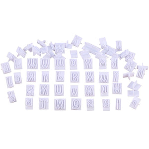 60pc Letters Numbers Mathematics 2cm Embosser Stamp Set