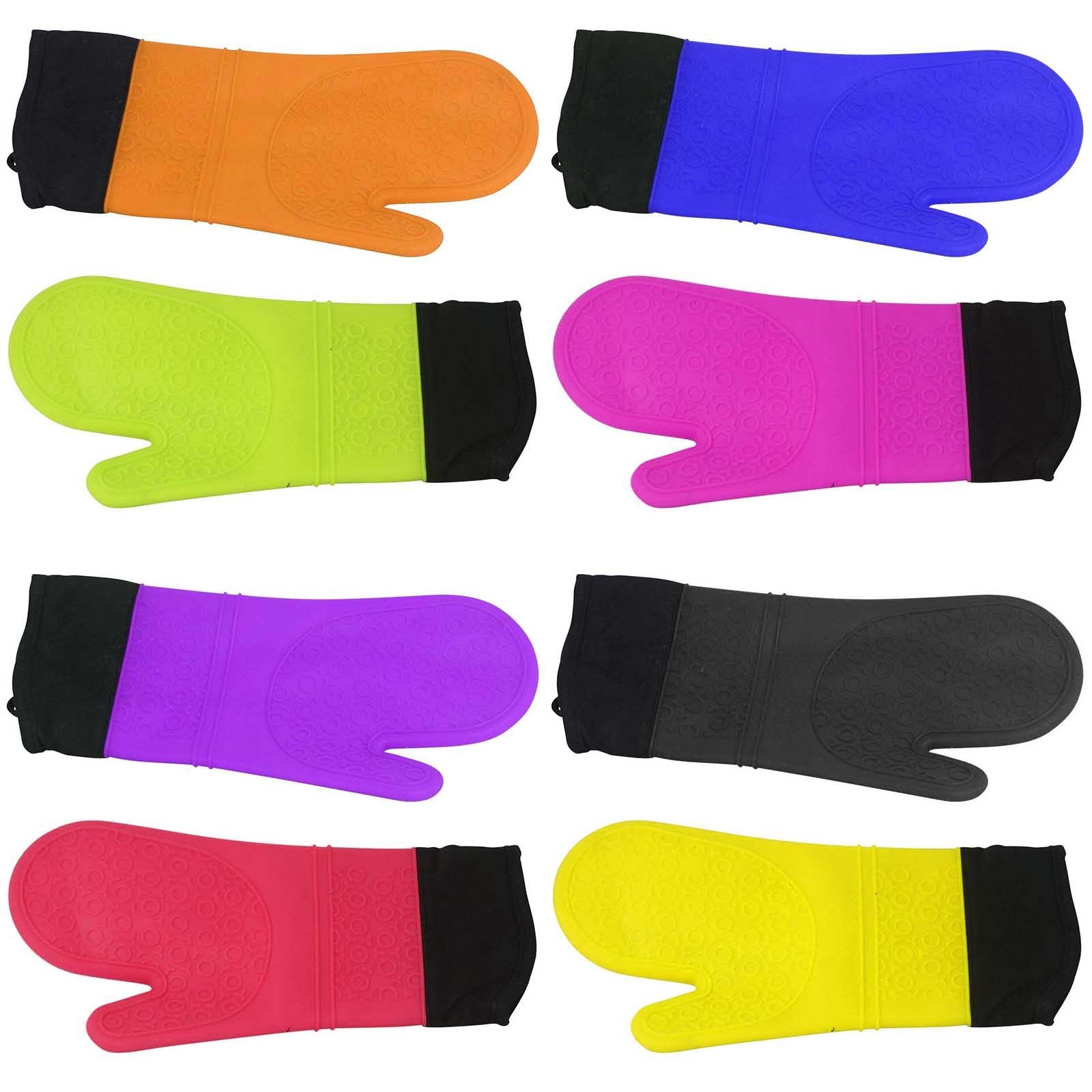 Deluxe Heat Resistant Silicon Oven Mitts With Lining