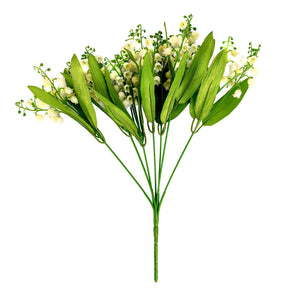 Lily of the Valley Bunch - Artificial Flowers Gypsophila Bundle White Plastic