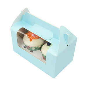 Large Coloured Double Cupcake Boxes with Window and Handle