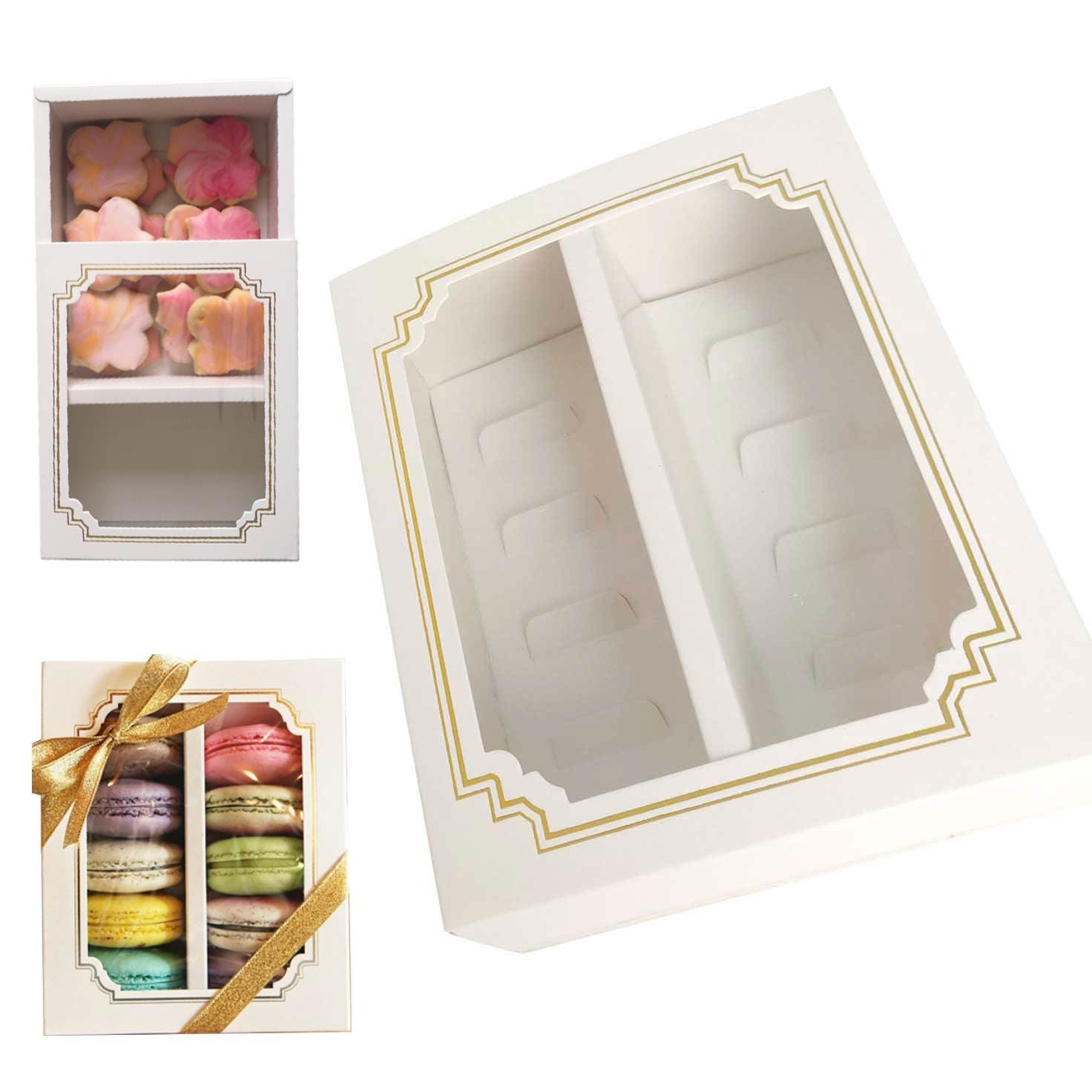Premium White Windowed Macaron Boxes