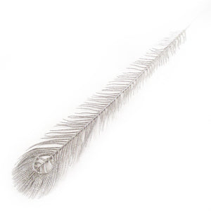 Long Glittered Artificial Peacock Feather