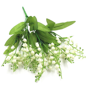 Lily of the Valley Bunch - Artificial Flowers Gypsophila Bundle White Plastic