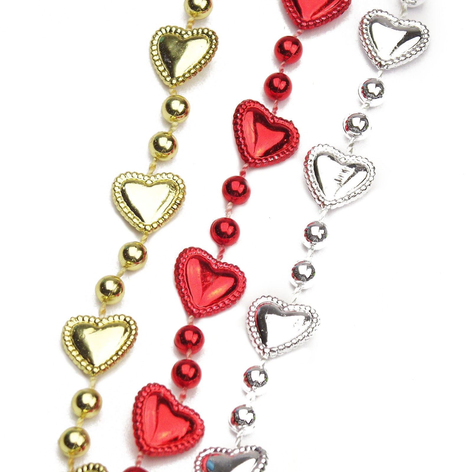 Metallic Heart Pearl Garlands