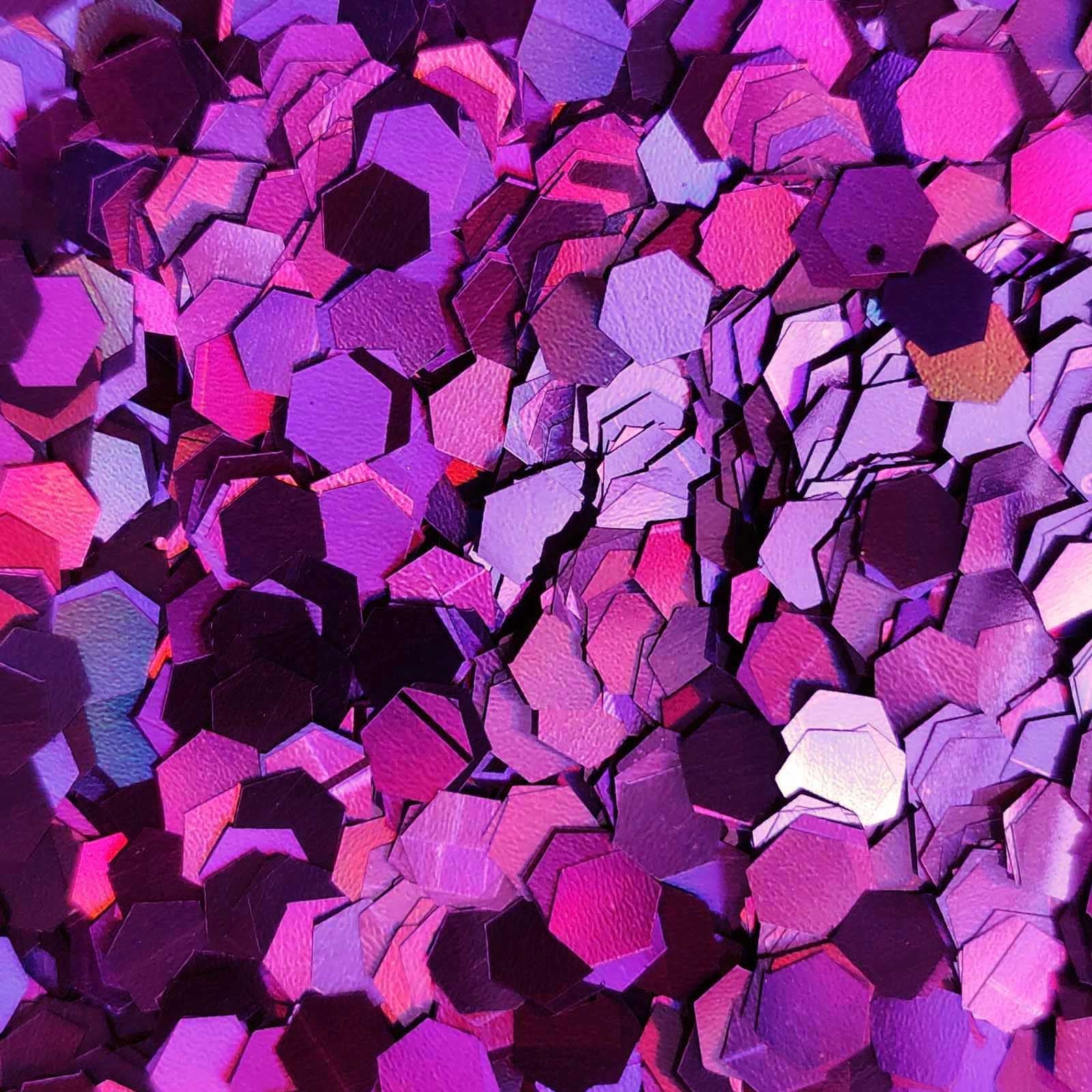 Glitter Elements - Holographic Purple - 4mm Hex