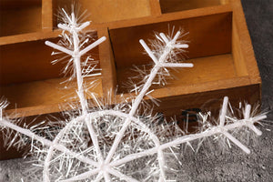 Set of Three Hanging Iridescent Snowflake Garland