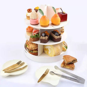 Title 1: High-grade French Mousse Three-layer Dessert Display Packing Box, Afternoon Tea Dessert Table Cake Pastry Box