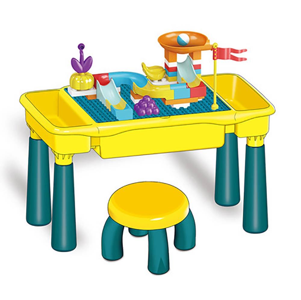 Duplo Compatible Yellow Teal Table With 45 Extras