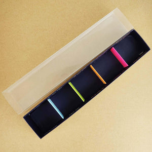 Black 5 Macaron Box with Rainbow Insert