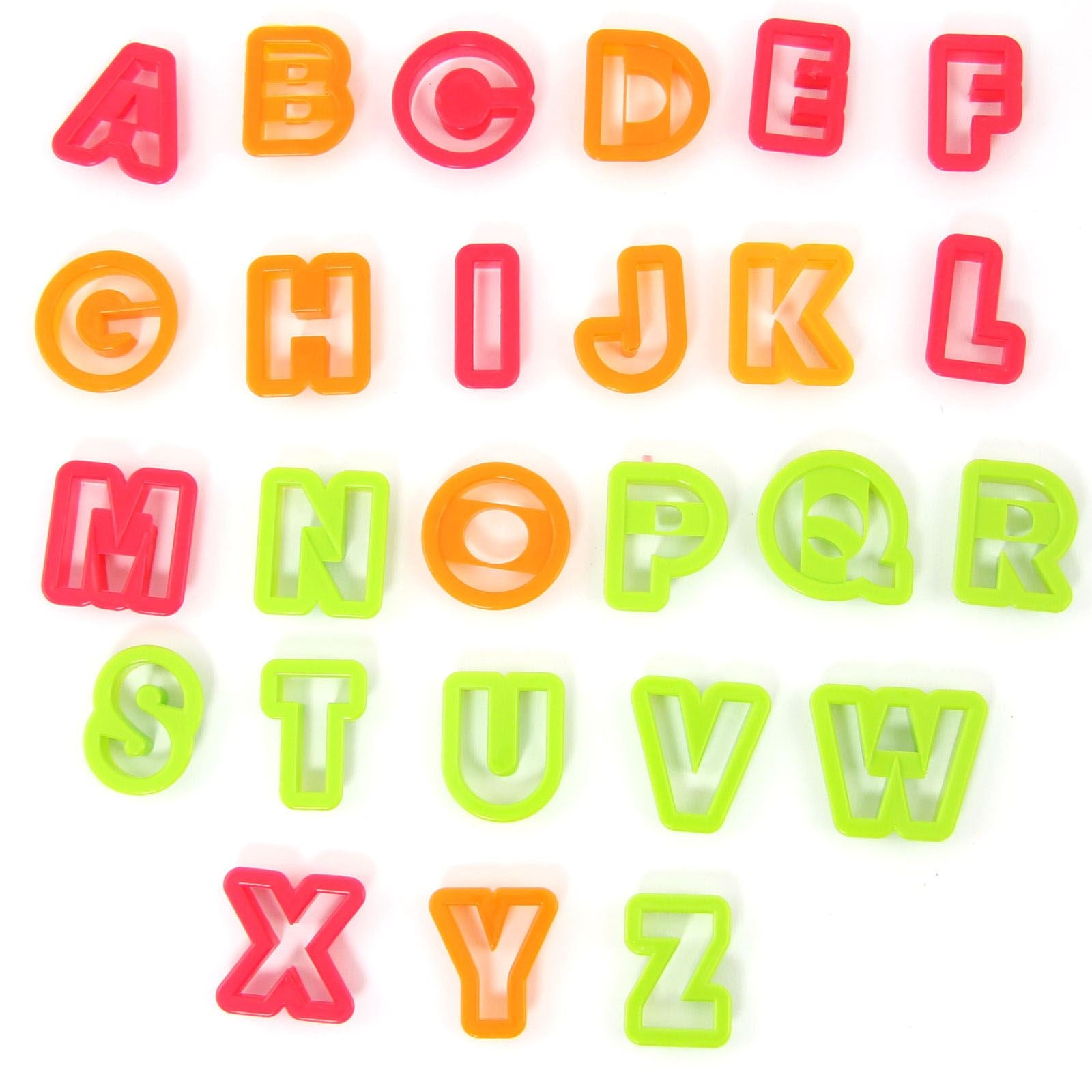 Set of Large Plastic Alphabet Cookie Cutters