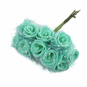 10x Mini Rose Buds with Tulle