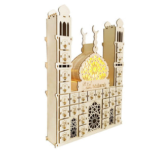 Deluxe 3D Laser Cut Ply Wooden Ramadan Advent Calender with LED Light