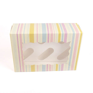 Candy Striped Cupcake Boxes! 7.5cm High! 4, 6 or 12 Cake