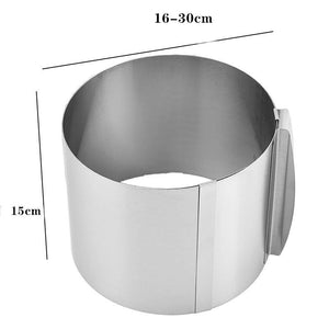 Stainless Steel Large Adjustable 6-12 Inch Cake Moulds Round - 30cm Tin Cutter Cheesecake Mousse