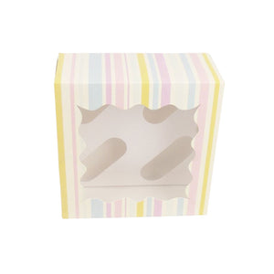Candy Striped Cupcake Boxes! 7.5cm High! 4, 6 or 12 Cake