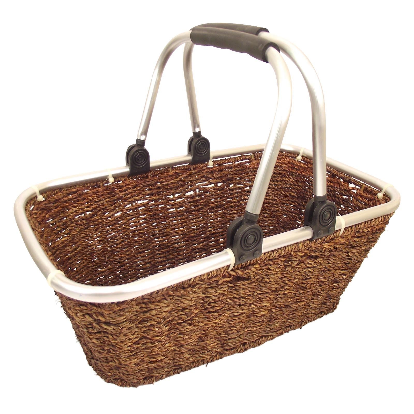Extra Large Seagrass Shopping Basket with Metal Frame