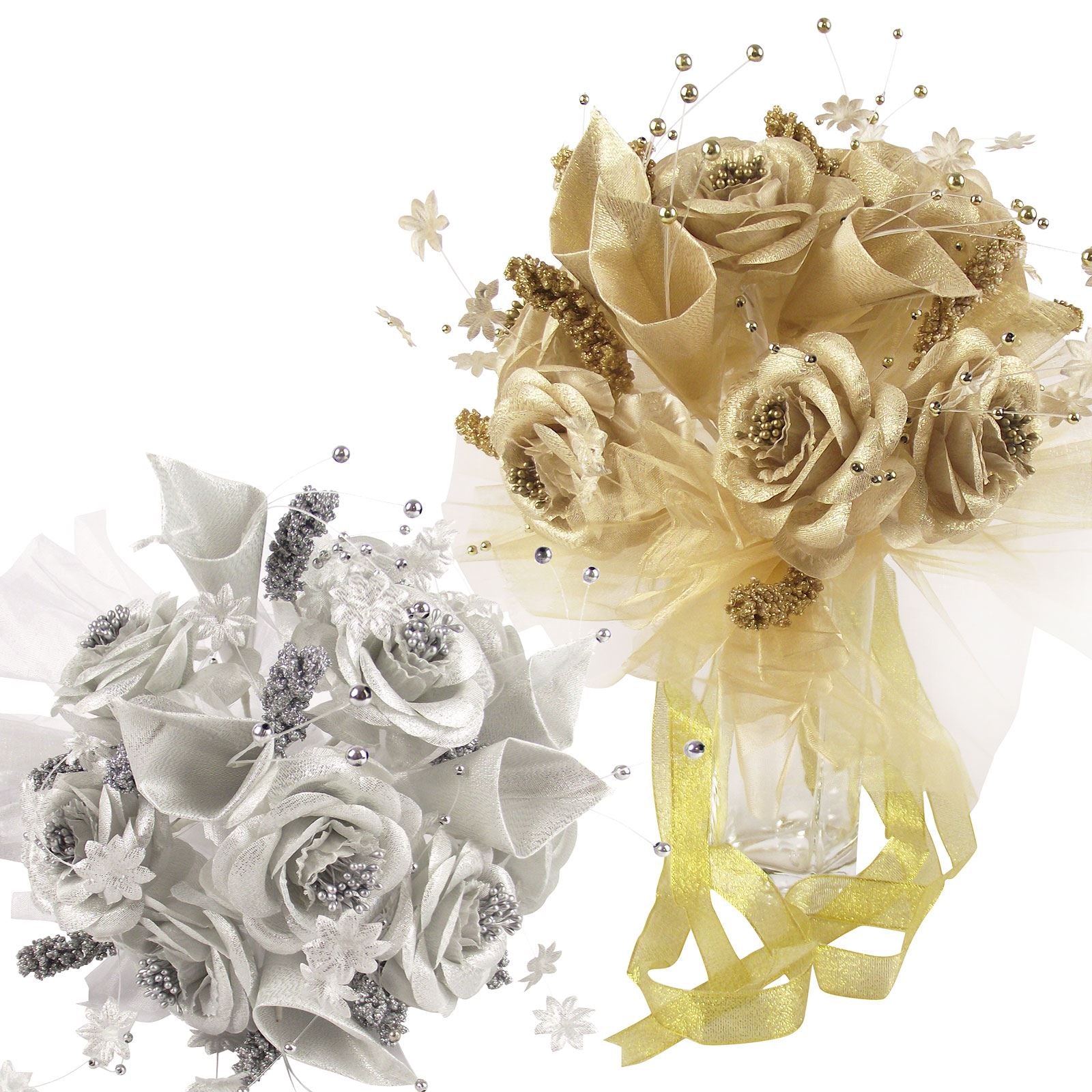 Metallic Gold or Silver Bridal Bouquet
