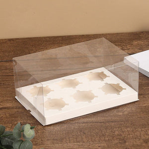 Transparent Clear Crystal Cupcake Boxes 2 4 6 Hole
