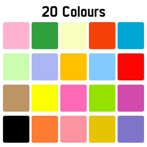 20 Colours Assorted 100 Sheets 75gsm A4 Size Color Paper - Printing Craft Multicolour