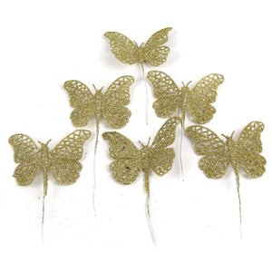 Full Glittered Butterfly Picks