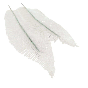 2x Large Heavy Glittered Spiky Feather Leaf