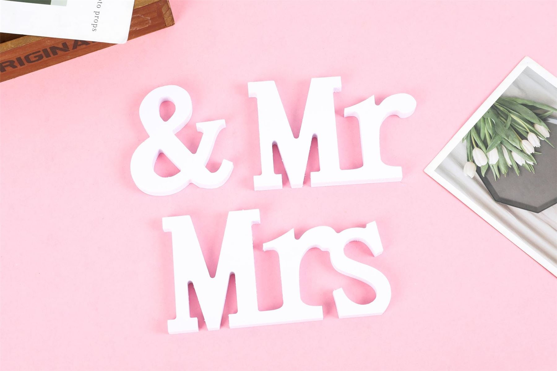 Large White Wooden Mr & Mrs Plaque