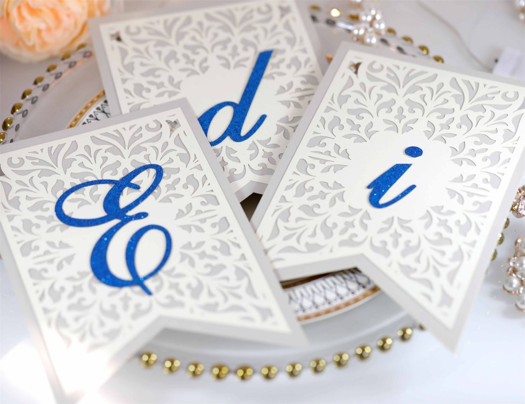 Deluxe Laser Cut Eid Mubarak Lace Effect Bunting Banner