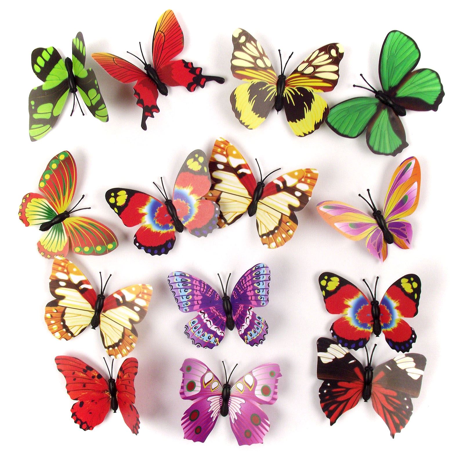 Magnetic Fluttering Butterflies in 3 Sizes! Artificial Fake Decorations Craft
