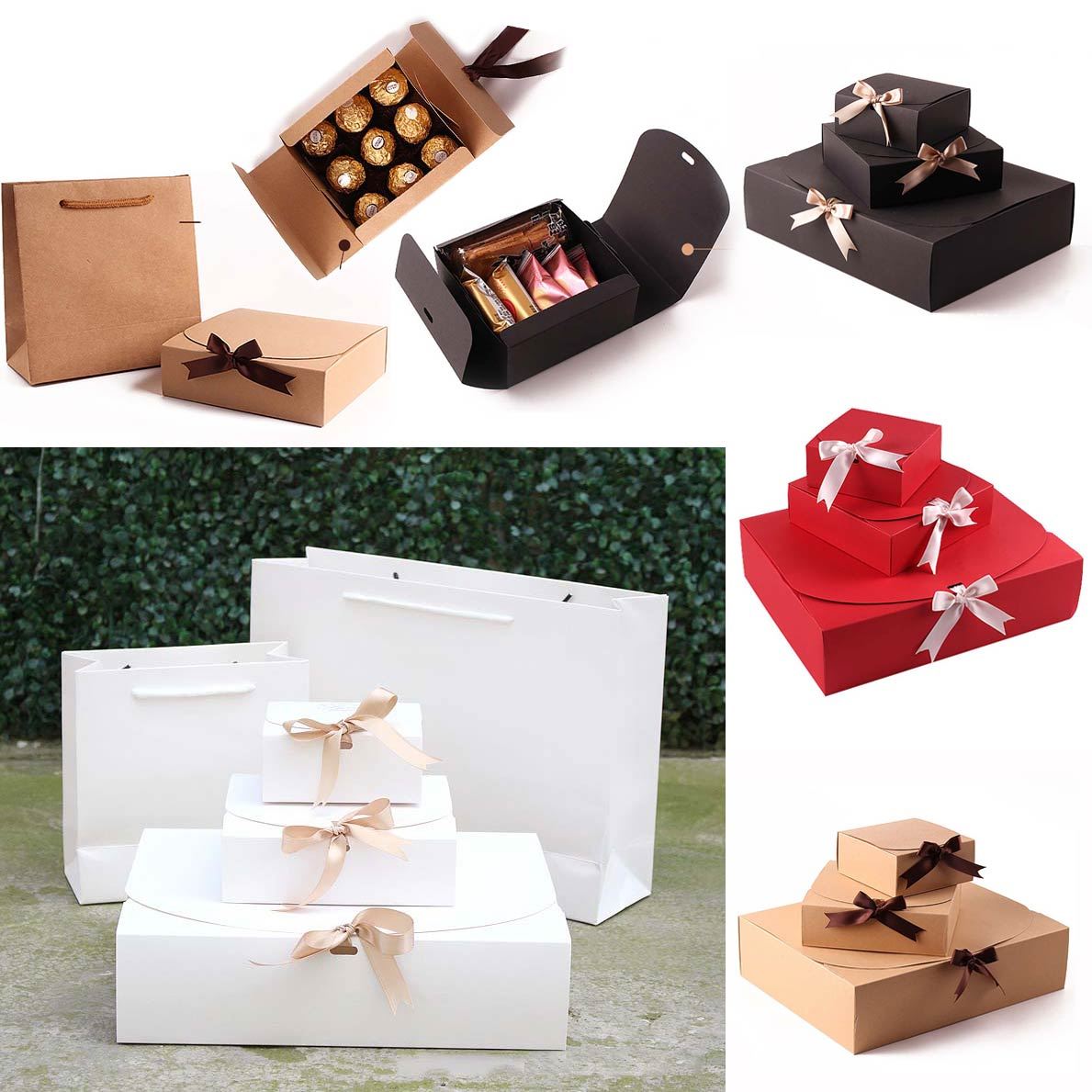 Simple Closure Gift Boxes with Ribbon