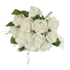 12 Rose and Pearl Brides Posy