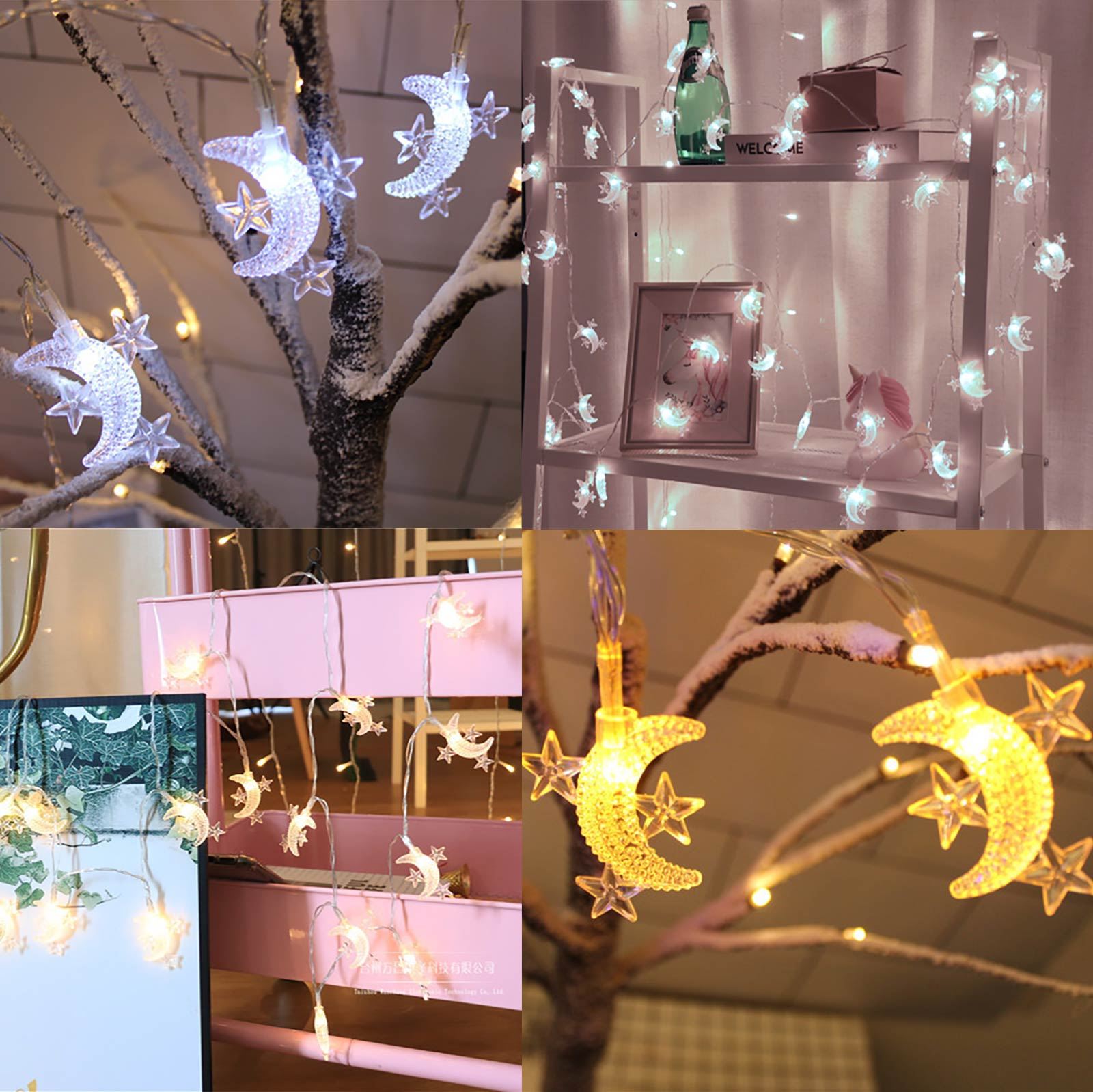 4.8m Moon and Star Fairy Lights