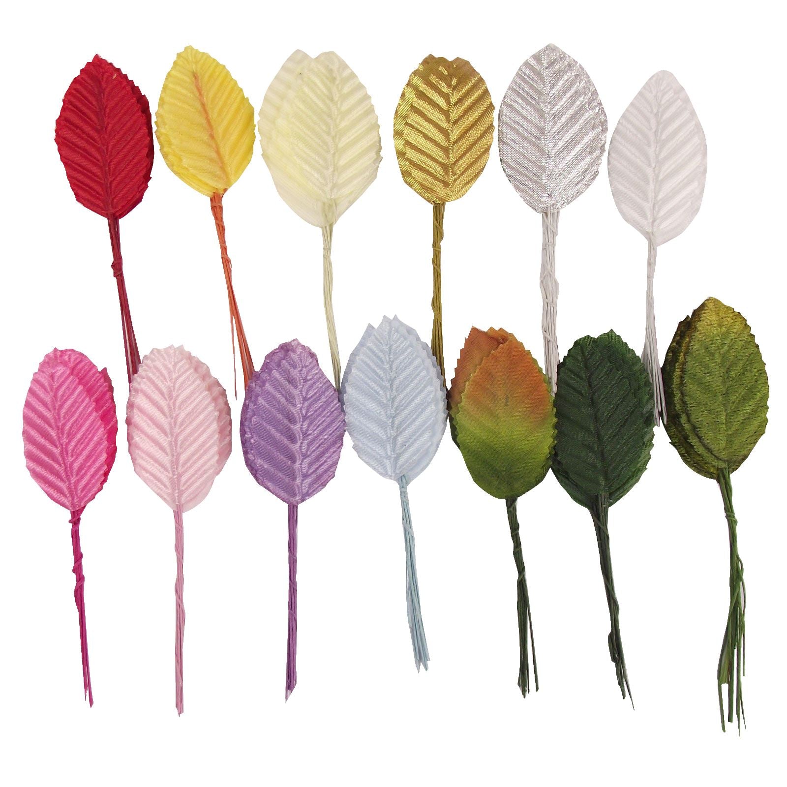 Bundle of 10 Coloured Buttonhole Leaves