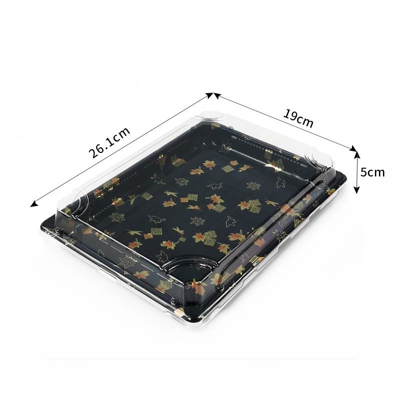 Large Disposable Clear Top Rectangular Sushi Serving Platters - Transparent Cake Pastry Box