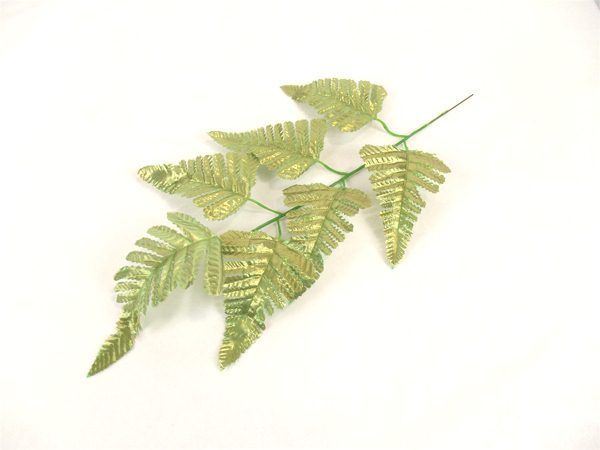 Metallic Fern Leaves Spray