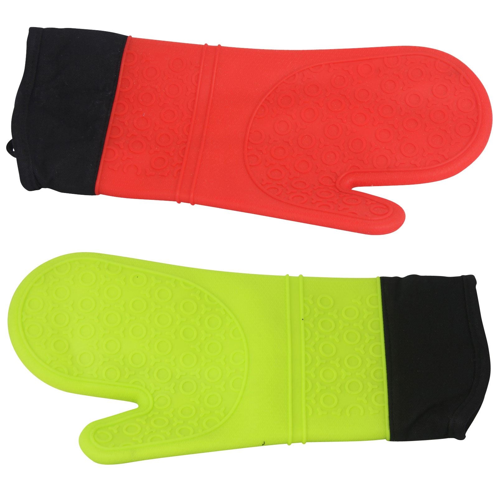 Deluxe Heat Resistant Silicon Oven Mitts With Lining