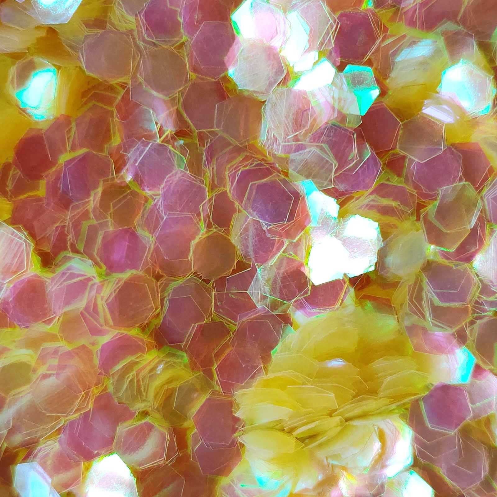 Glitter Elements - Iridescent Mustard - 4mm Hex