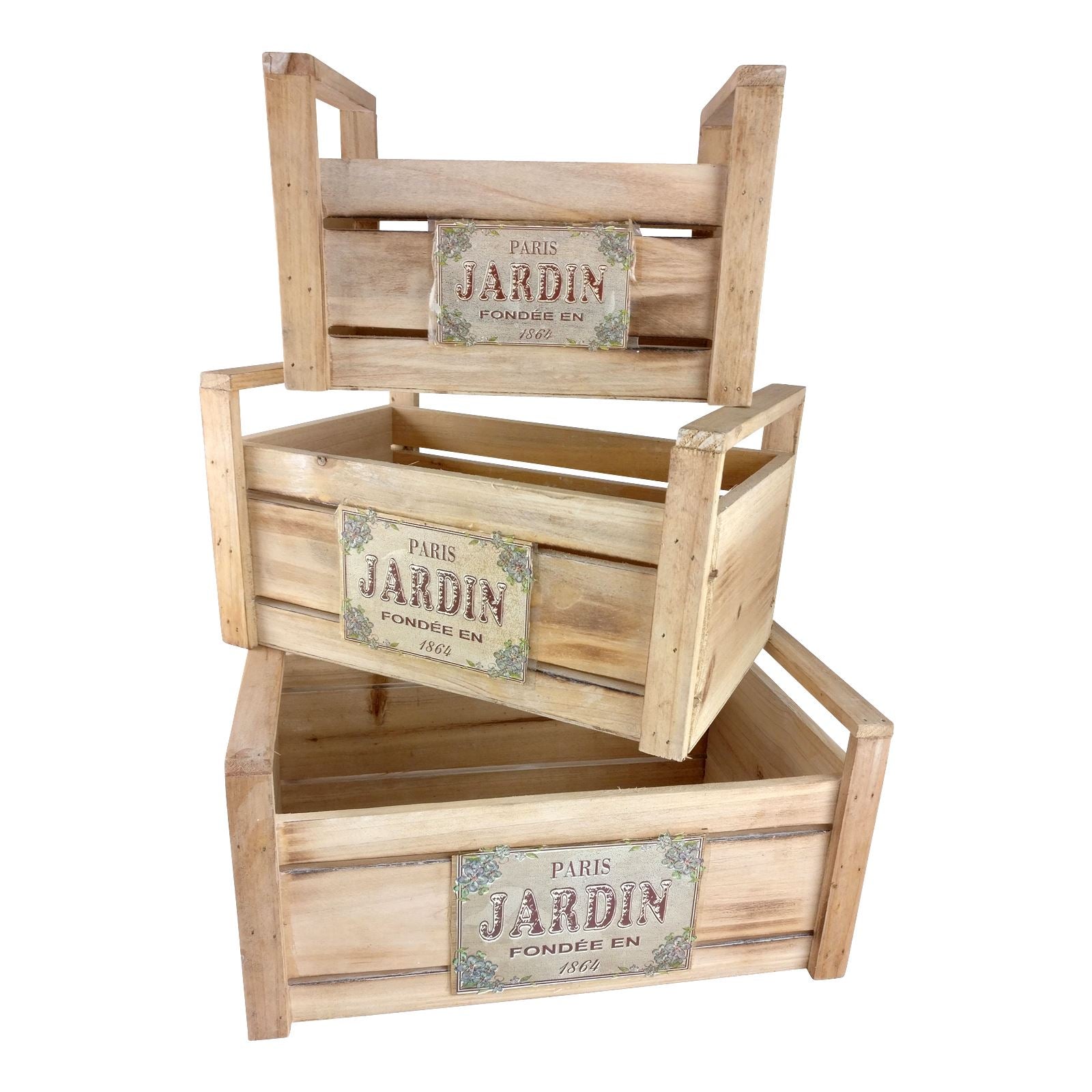 Vintage Wooden Light Crates Jardin