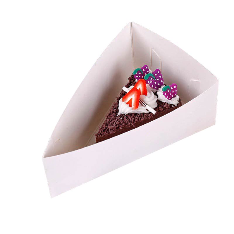 White Triangular Cake Slice Serving Boxes