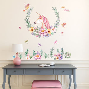 Watercolour Effect Unicorn Wall Vinyl