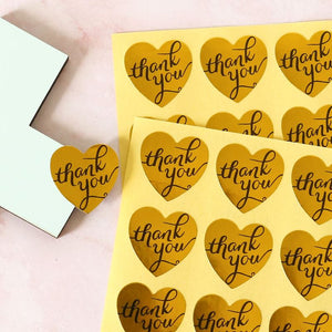 Sticker Sheets - Round and Heart Foil Thank You