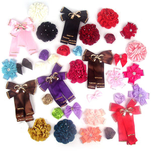 Assorted Fabric Bows and Embellishments