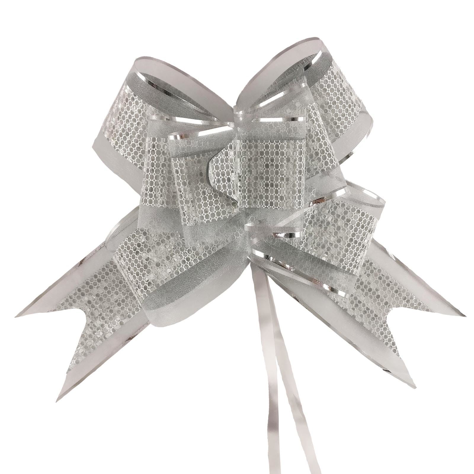 Extra Wide 70mm Metallic Organza Jumbo Butterfly Pull Bows