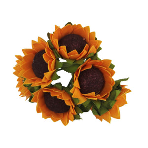 Bunches of 6 Small Foam Sunflowers