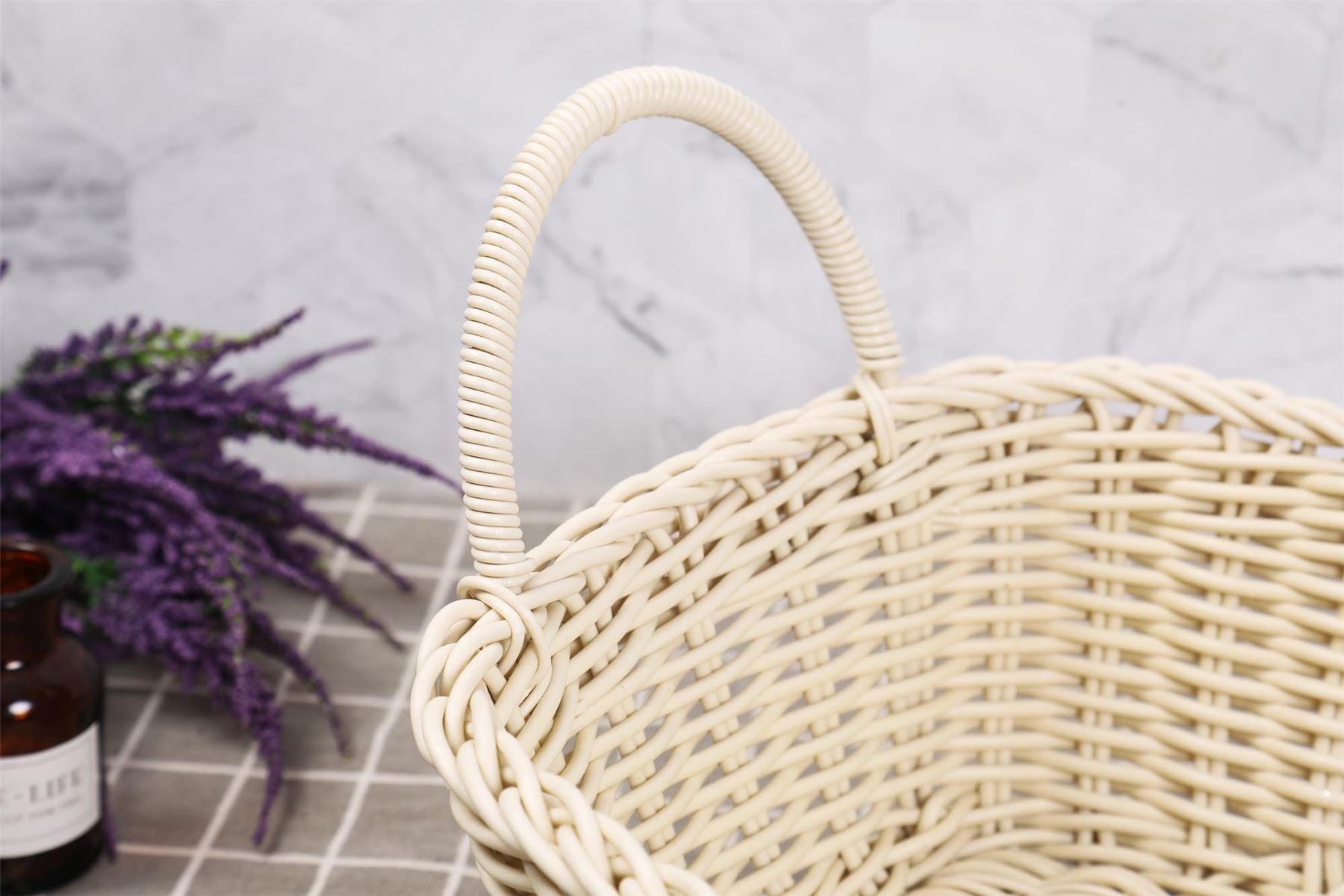 Large Two Handle Synthetic Wicker Basket