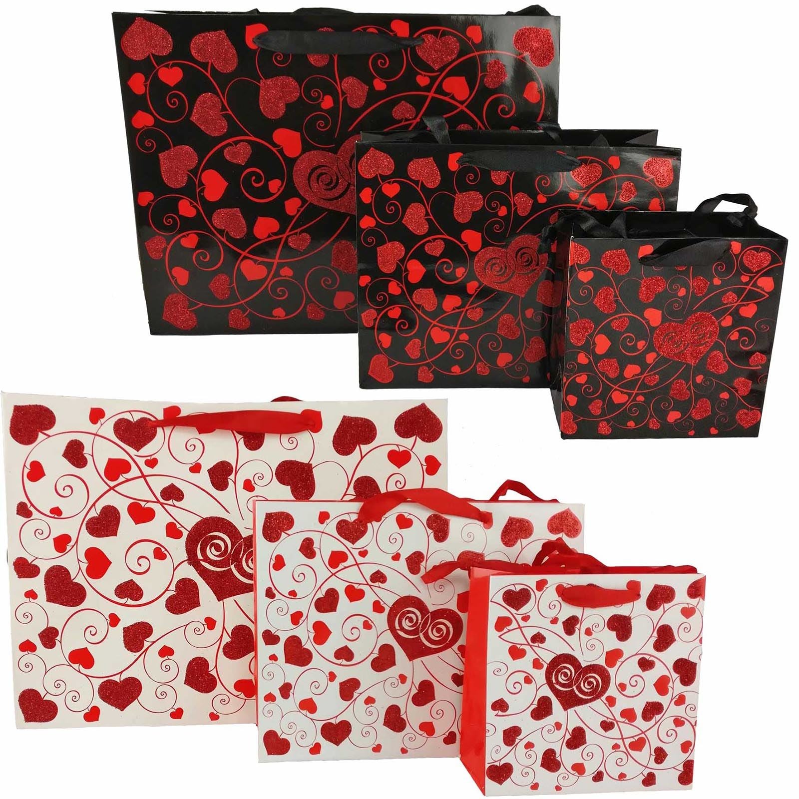 Glitter Heart Valentine Gift Bags
