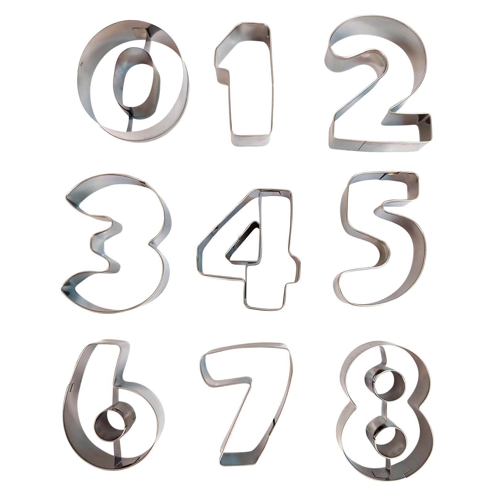 Full Set 0-9 Metal Number Cookie Cutters