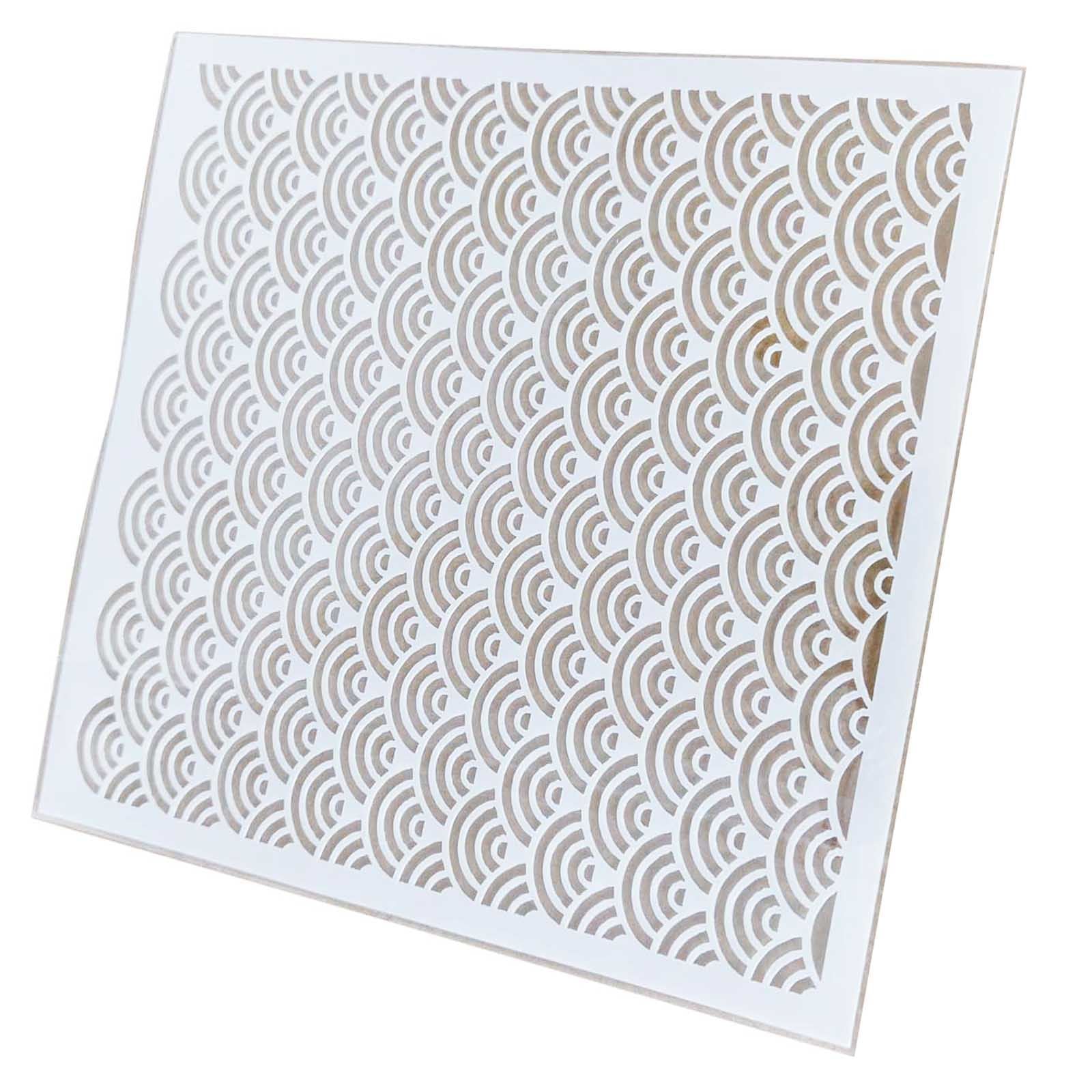 Large Mermaid Fish Scale Stencil