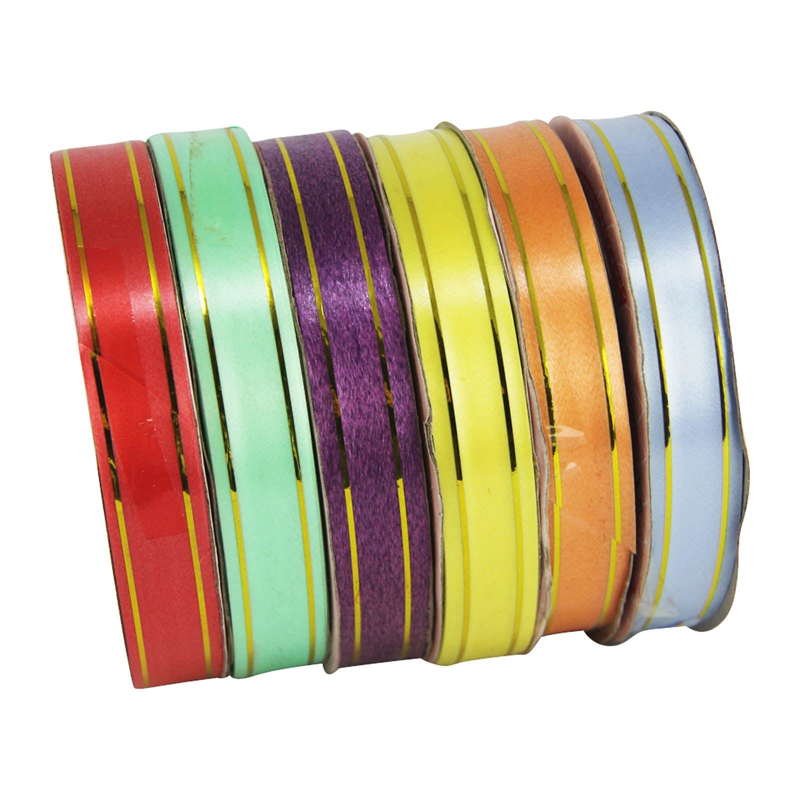 18mm Gold Striped Poly Ribbon - Set of 6 Colours